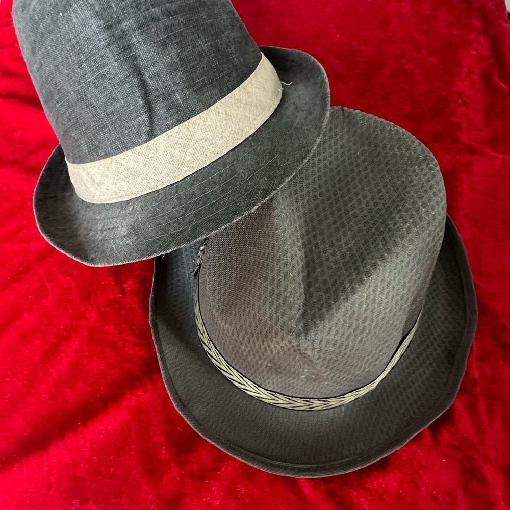 Weatherproof Black Fedora with Cream Contrast Band set two hat